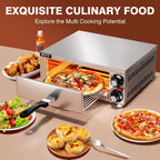 Pizza Oven Indoor Electric Countertop Commercial Pizza maker with Crumb Tray Stainless Steel Pizza Cooker Machine for