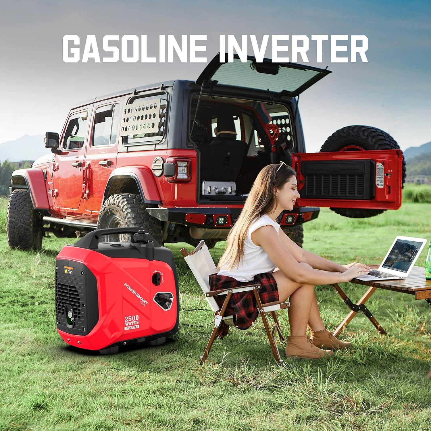 2500 Watt Portable Inverter Generator with Quiet Technology, Compact and Lightweight Design, Small Generator for