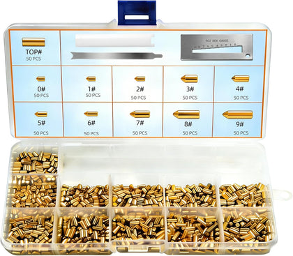 SC1 SC4 Rekey Kit for Schlage Locks, 500 Pcs | Bottom Pins 0-9, 50 Each, Professional DIY Tool