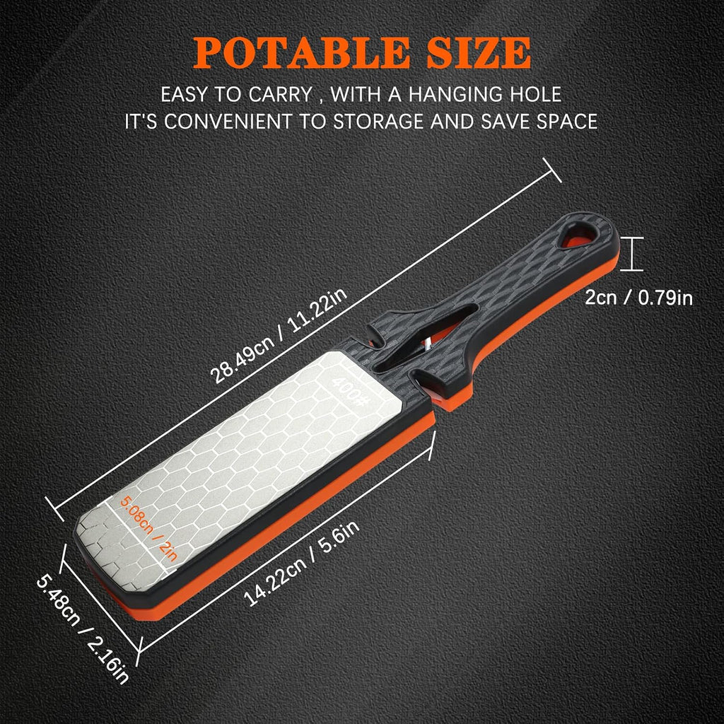 Diamond Sharpening Stone,400/1000 Grit Handheld Double-Sided Diamond Sharpener 5 in 1 Honeycomb Surface Knife