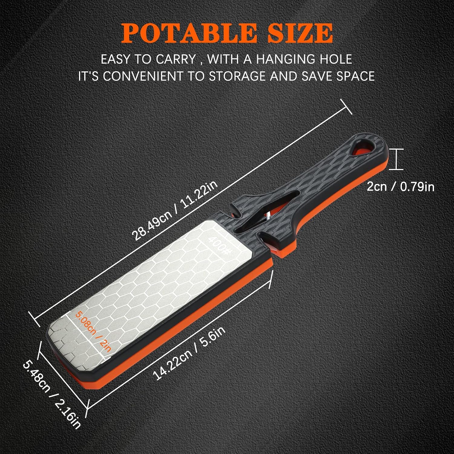 Diamond Sharpening Stone,400/1000 Grit Handheld Double-Sided Diamond Sharpener 5 in 1 Honeycomb Surface Knife
