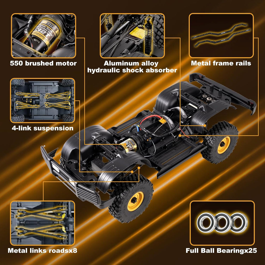 FMS FCX10 1/10 RC Crawler Land Rover Camel Trophy Edition, Official Licensed 4WD All Terrain Off-Road RC Truck for