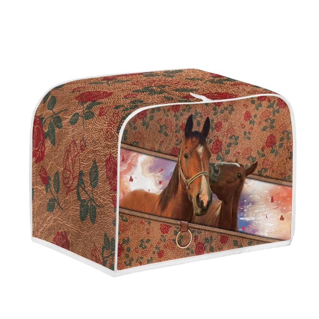 chaqlin 4 Slice Toaster Covers for Kitchen Rose Horse Pattern Toaster Bags Personalized Design Appliance Accessories