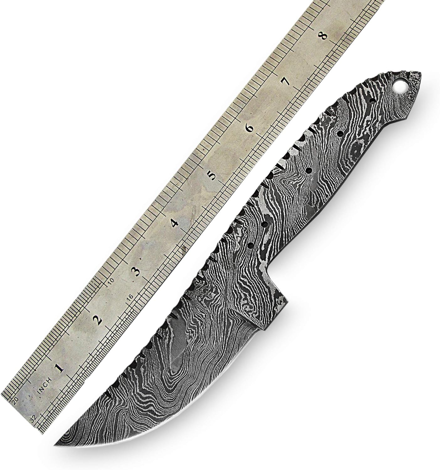 ColdLand |8.25" Hand Forged Damascus Steel Blank Blade Knife Kit for Knife Making Supplies with Micarta Handle