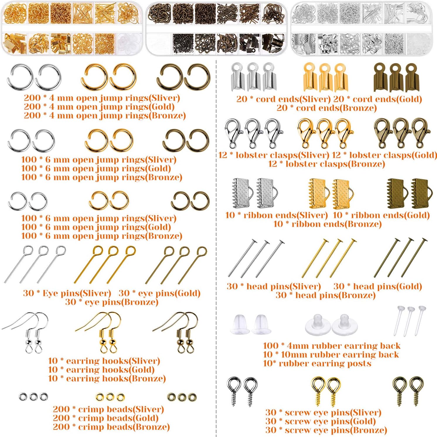 Jewelry Making Supplies Kit, Jewelry Making Kit with Jewelry Making Tools, Jewelry Wires and Jewelry Findings for