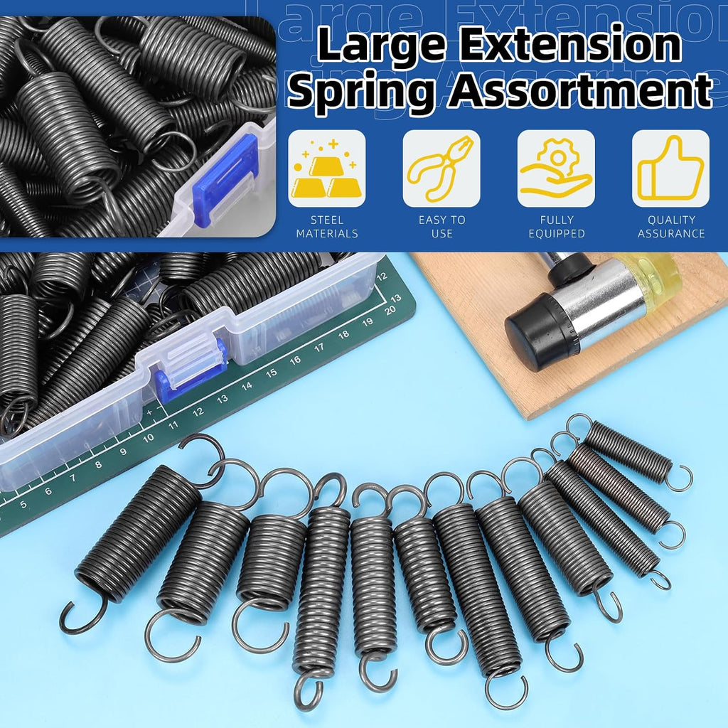36pcs Stainless Steel Extension Springs with Opening Hook Sets 12 Sizes Small Spring Tension Spring Wire Assortment