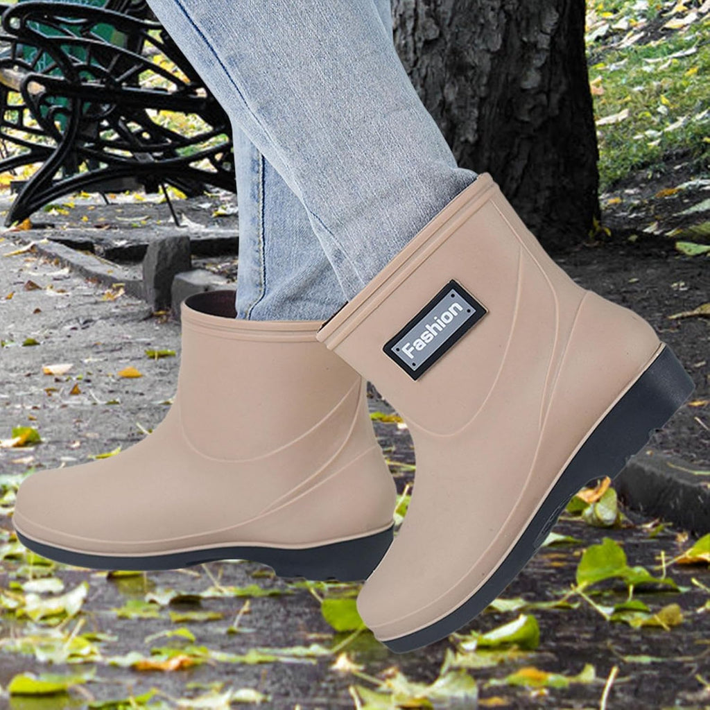 Rain Boots Mid Calf Boots Waterproof Modern Portable Rain Shoes Anti Slip Rainboots for Fishing Backpacking Girls