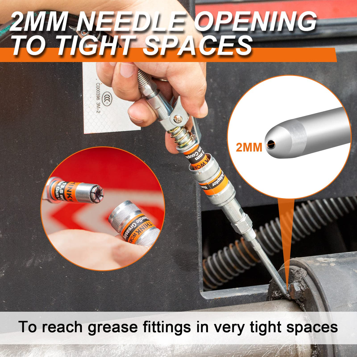 THINKWORK 12000PSI Quick Release Grease Gun Coupler