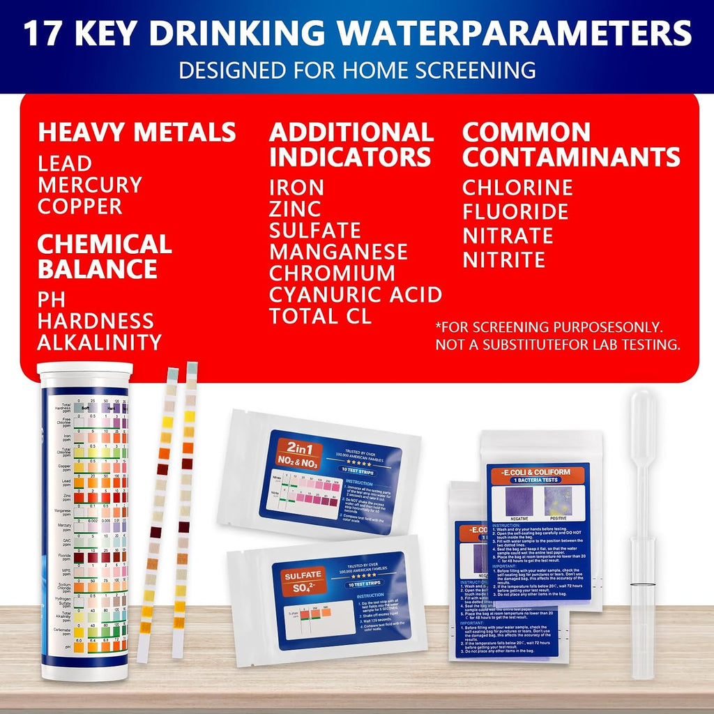 Water Test Kit for Drinking Water, 23-in-1 Water Test Strips for Tap & Well Water, Tests Hardness, Lead, Iron