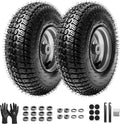 13x5.00-6 Rubber Lawn Mower Tire and Wheel, 4-Ply Tubeless Pneumatic Front Tires Replacement Riding Lawn Mowers &