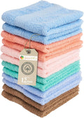 Washcloths, 13" x 13" Washcloths 12 Pack, Face Towels | Thick Loop Pile Wash Cloths – Absorbent and Soft 100%