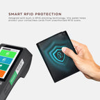 Mens Real Leather Trifold Wallet - Slim RFID Minimalist Gift Thin Compact