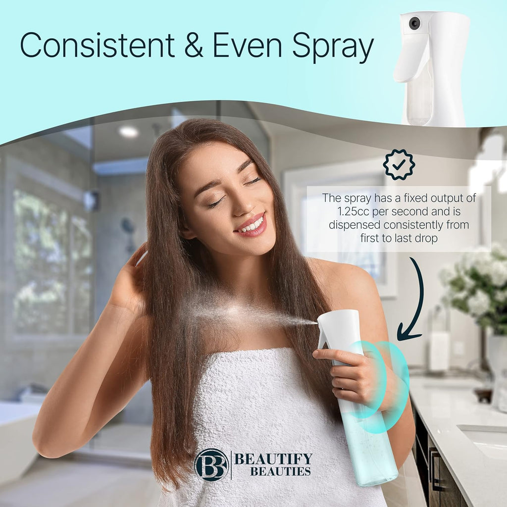 Spray Bottle For Hair – Continuous Mister Spray Bottle for Hairstyling, Cleaning, Plants, Pets, Barbers, Salons