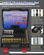 KUNGJUER 61PCS Master Thread Rethreading Kit,UNC UNF Metric Thread Chaser
