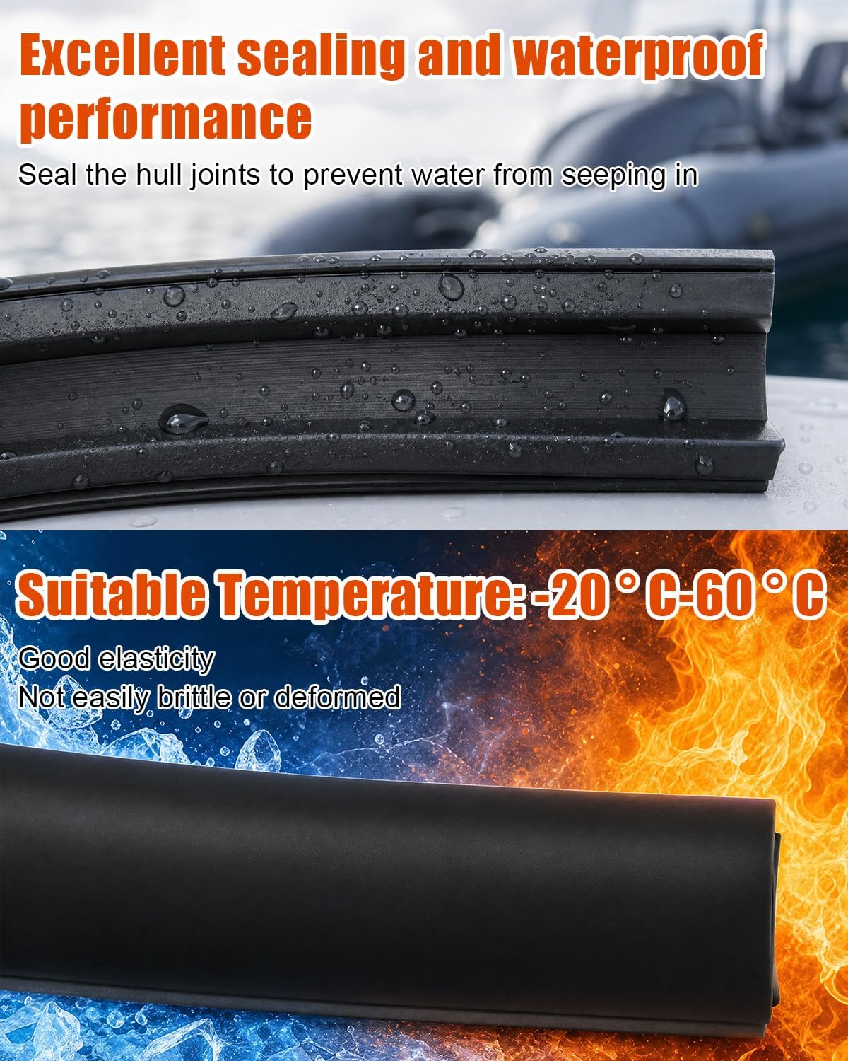 50 FT Boat Rub Rail 1-3/16 in Flexible Rub Rail Vinyl Insert