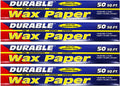 (4 pack) Durable Wax Paper for Microwave, Baking, Storing, Arts