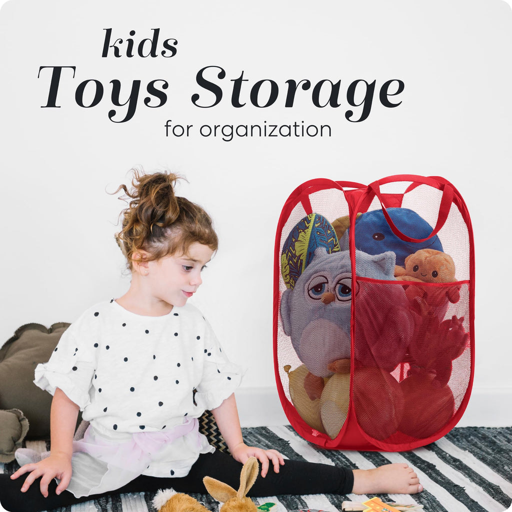 Mesh Pop-Up Laundry Hamper, Collapsible Basket 2-Pack