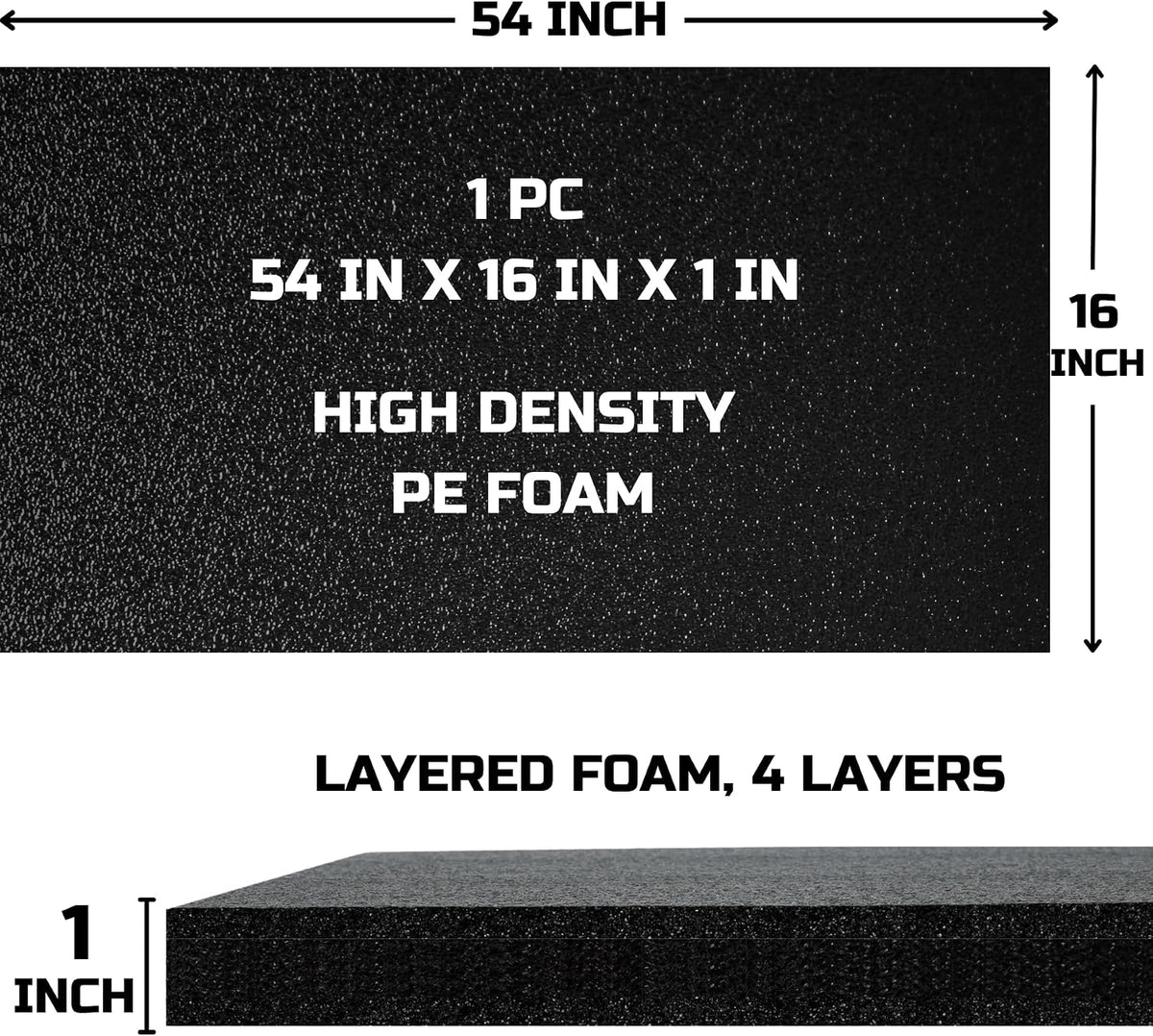 Tool Box Foam Organizer 54x16x1 inch 1PC, Kaizen Sheets for Pro Tool Control, Custom Tool Shadow Inserts for Cases &