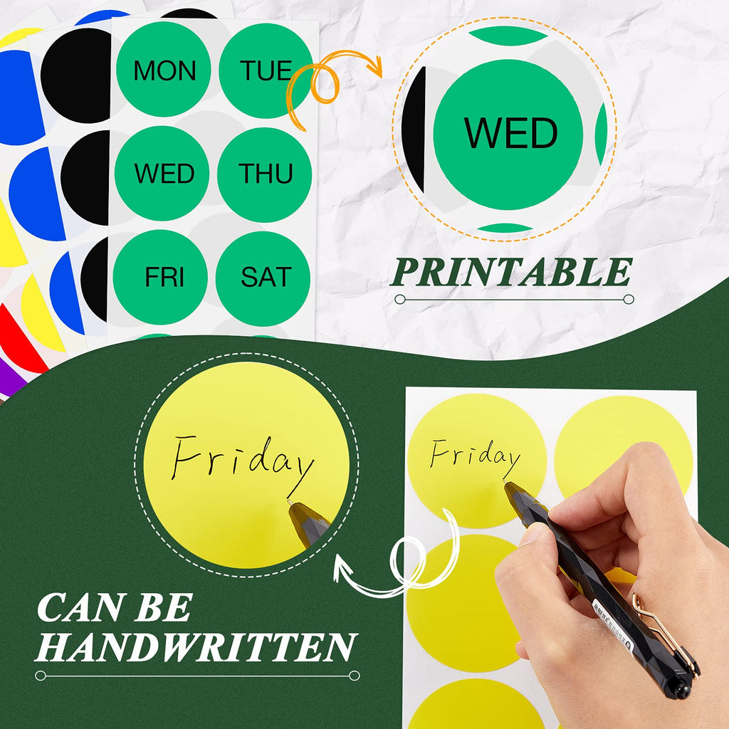 400 Pieces 2 Inch Colored Dot Stickers 10 Color Printable & Writable