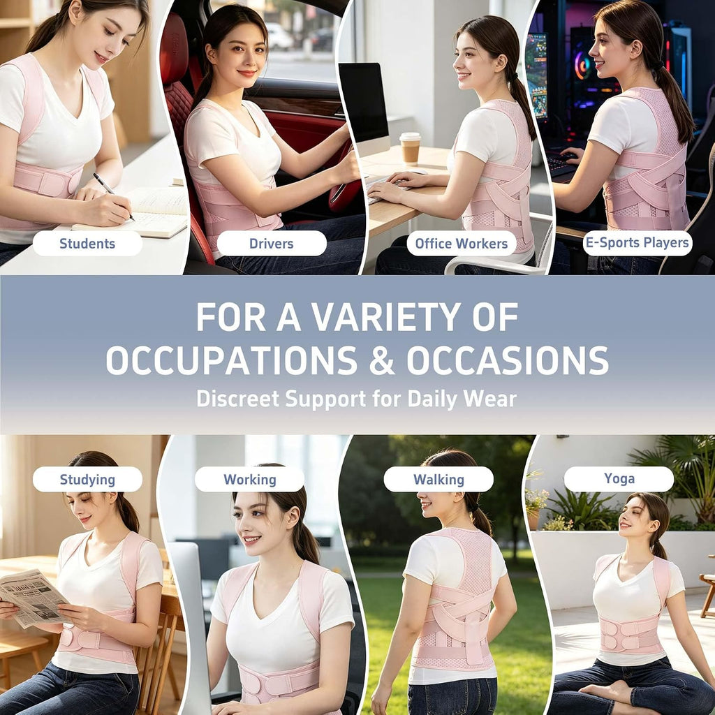 Posture Corrector for Women and Men, Back Brace Posture Corrector with Full Back Support, Adjustable Shoulder Brace