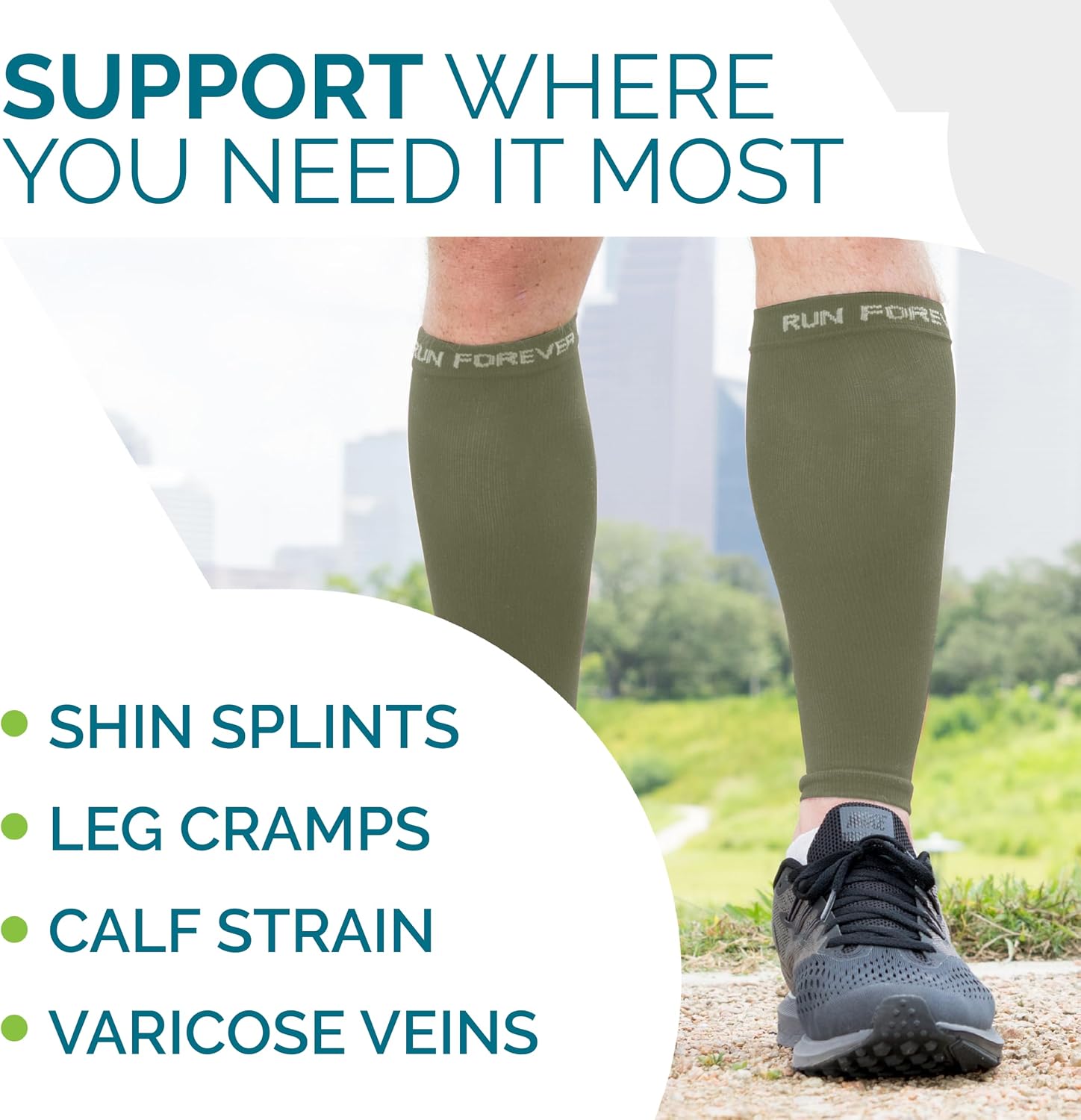 Calf Compression Sleeves for Men and Women - Leg Compression Sleeve - Footless Compression Socks for runners