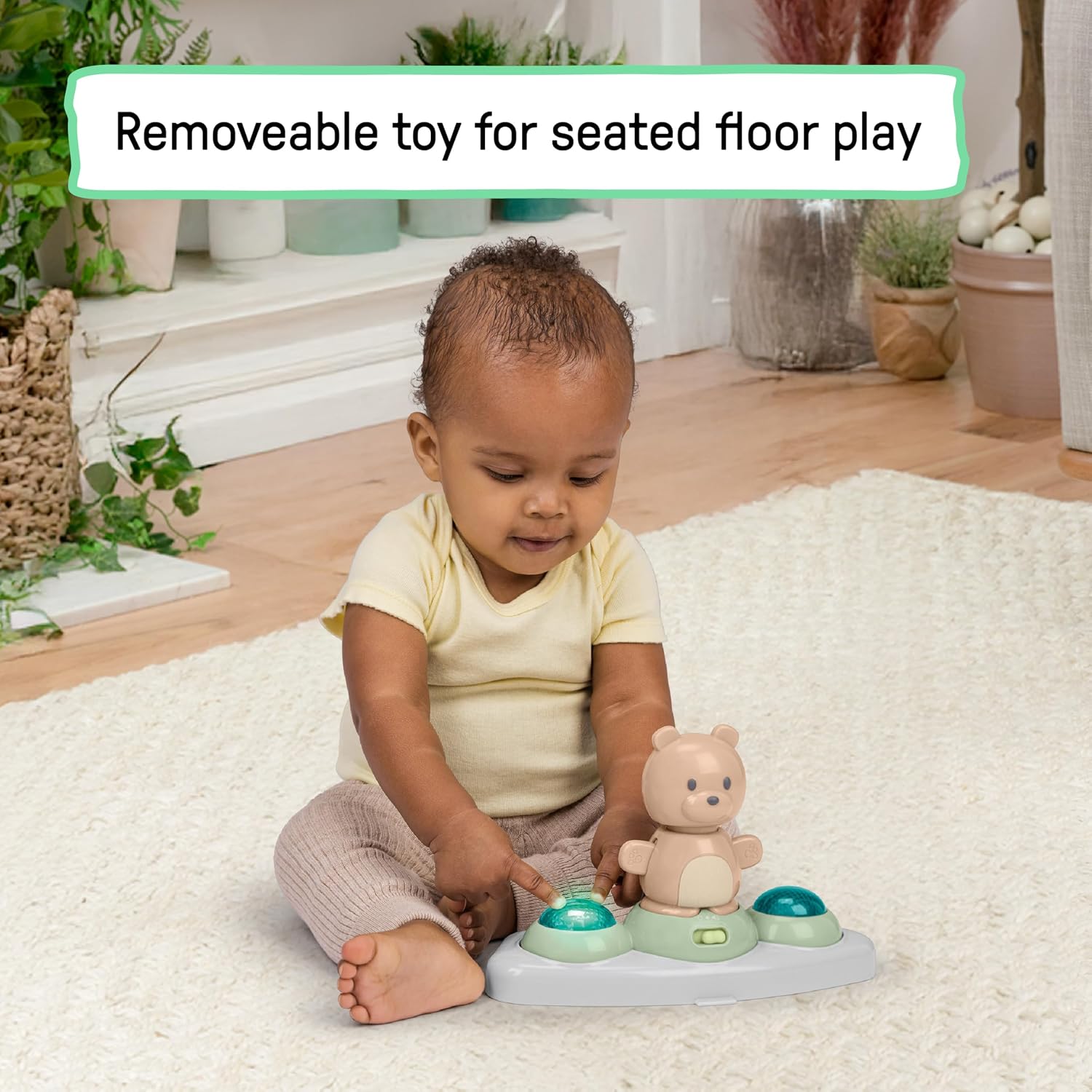 Spring & Sprout 2-in-1 Baby Activity Center Jumper and Table with Infant Toys - Ages 6 Months +, First Forest in Pink