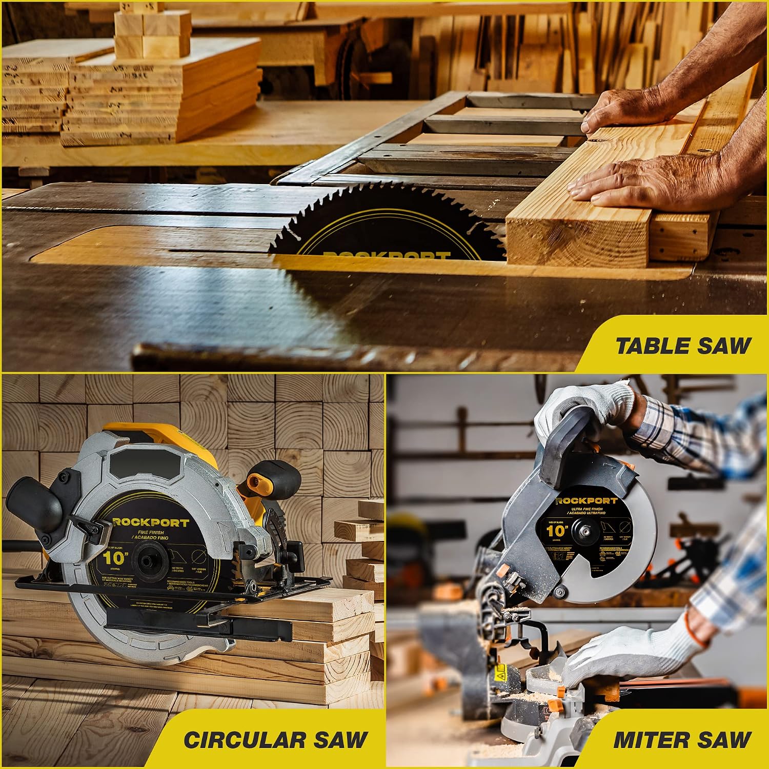 Table Saw Blades 10 inch 60 Teeth - (1 Pack) 10" Table Saw Blades & 10 inch Miter Saw Blades, 5/8" Arbor, Multipupose