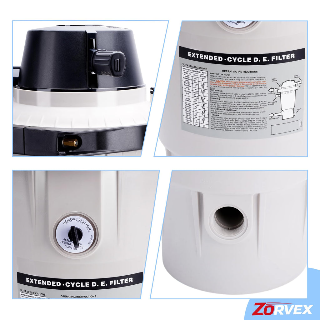 Replacement for Hayward W3EC40AC Perflex Diatomaceous Earth Pool Filter - Complete Set