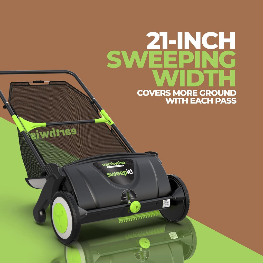 LSW70021 21-Inch Width Leaf & Grass Push Lawn Sweeper, Black