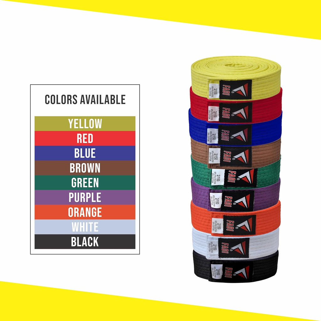 Martial Arts Belt for Karate, Judo, Aikido and Taekwondo - Durable Cotton-Polyester Blend for Adults and Kids