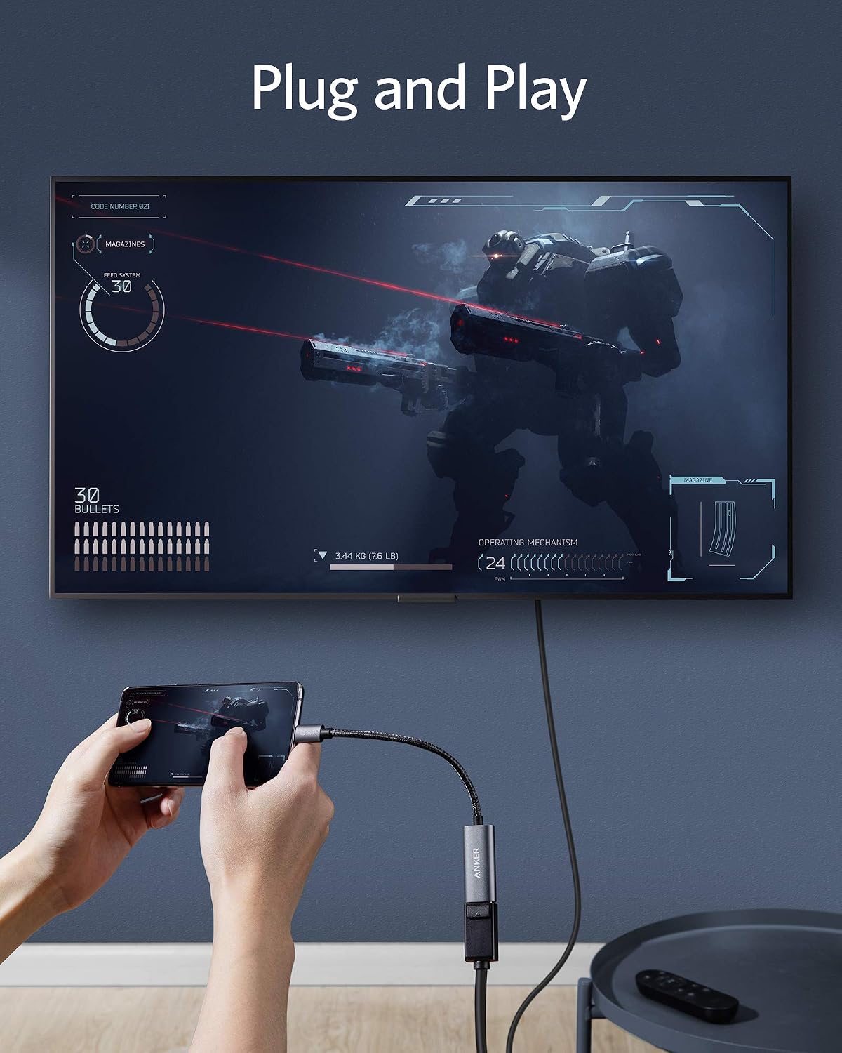 Anker USB-C to DisplayPort Adapter, Mirror or Extend up to 4K@60Hz Adapter | Aluminum, Portable, Connect to