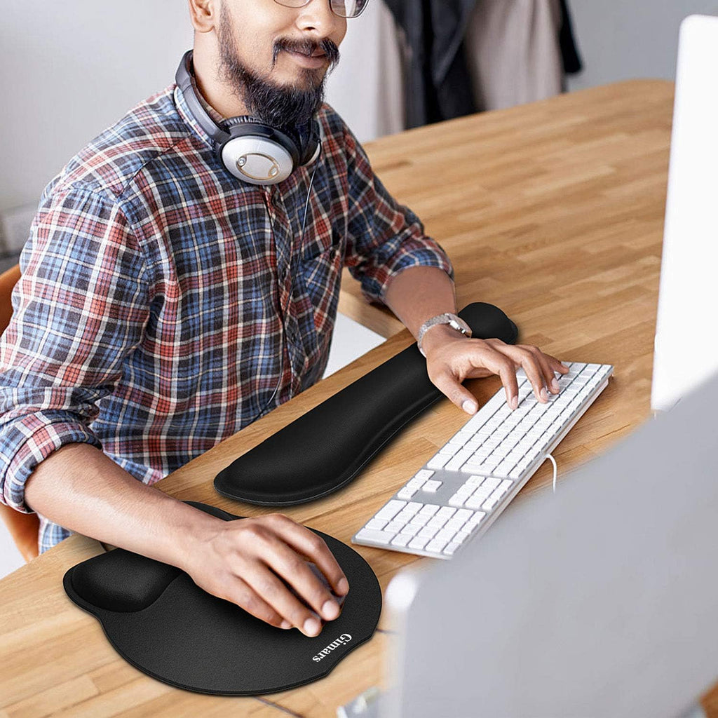 Upgrade Enlarge Superfine Fibre Soft Smooth Gel Ergonomic Mouse Pad Wrist Support and Keyboard Wrist Rest for