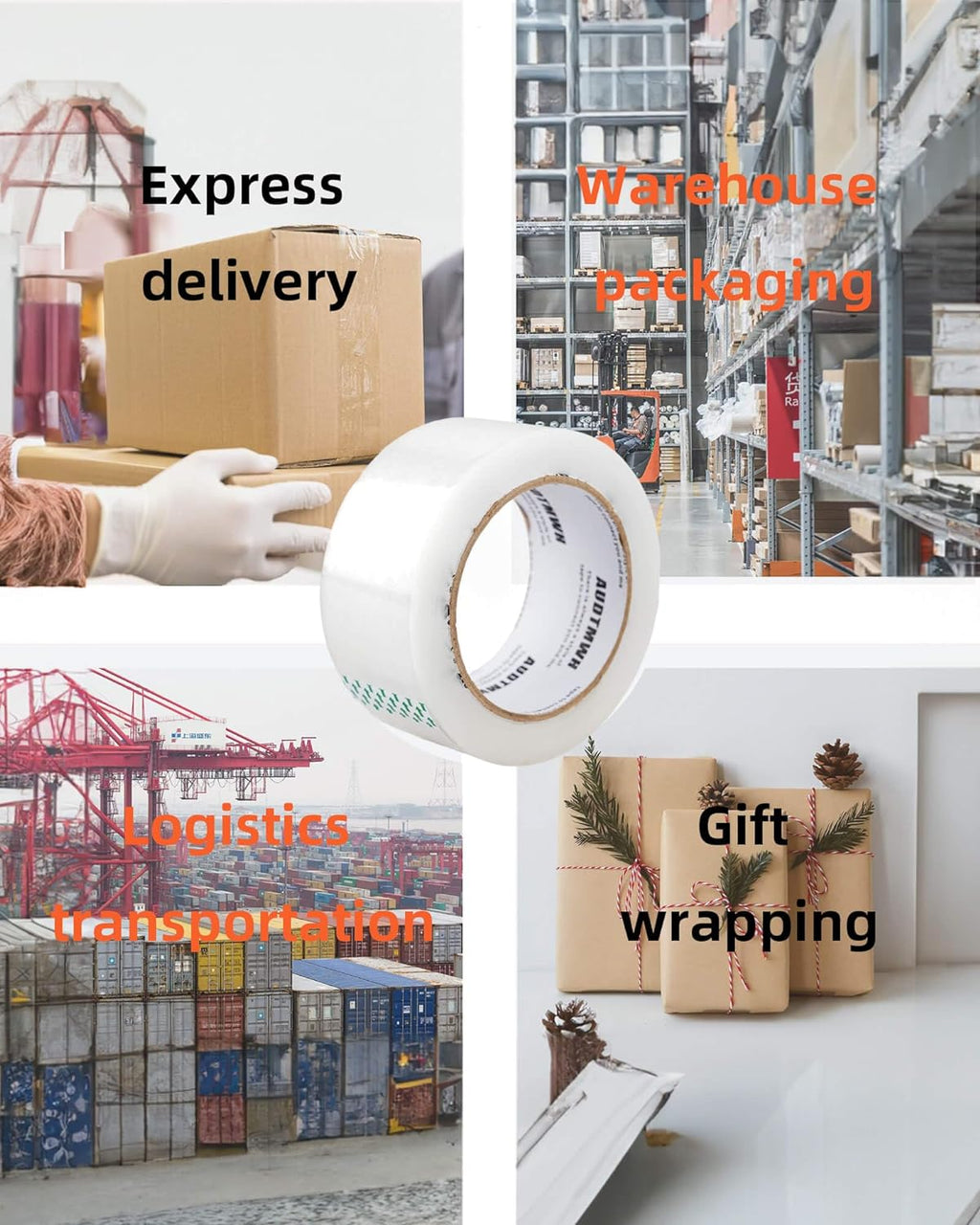 Packing Tape Refills, Clear, 1.88" x 60 yds, 2 Rolls | Packaging Tape Heavy Duty Designed for Moving, Shipping and