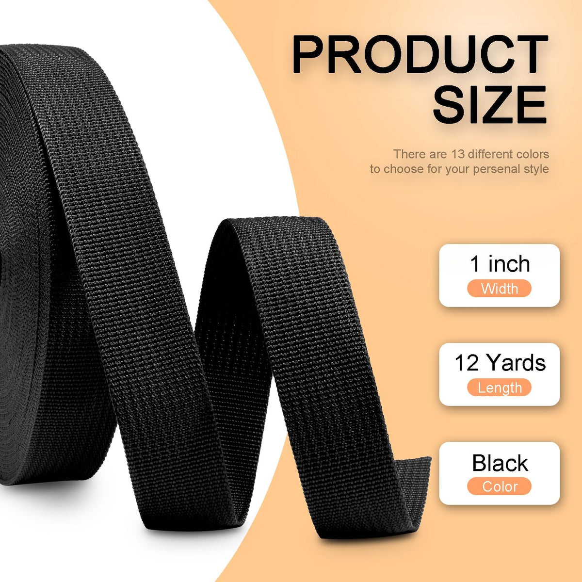 12 Yards Webbing 3/4" & 1" & 1.5" & 2" Polypropylene Webbing Strap 3/4 Inch 1 Inch 1.5 Inch 2 Inch Wide Webbing