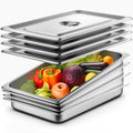 Hotel Pans with Lids, 4 Pack Full Size, 2.5" Deep