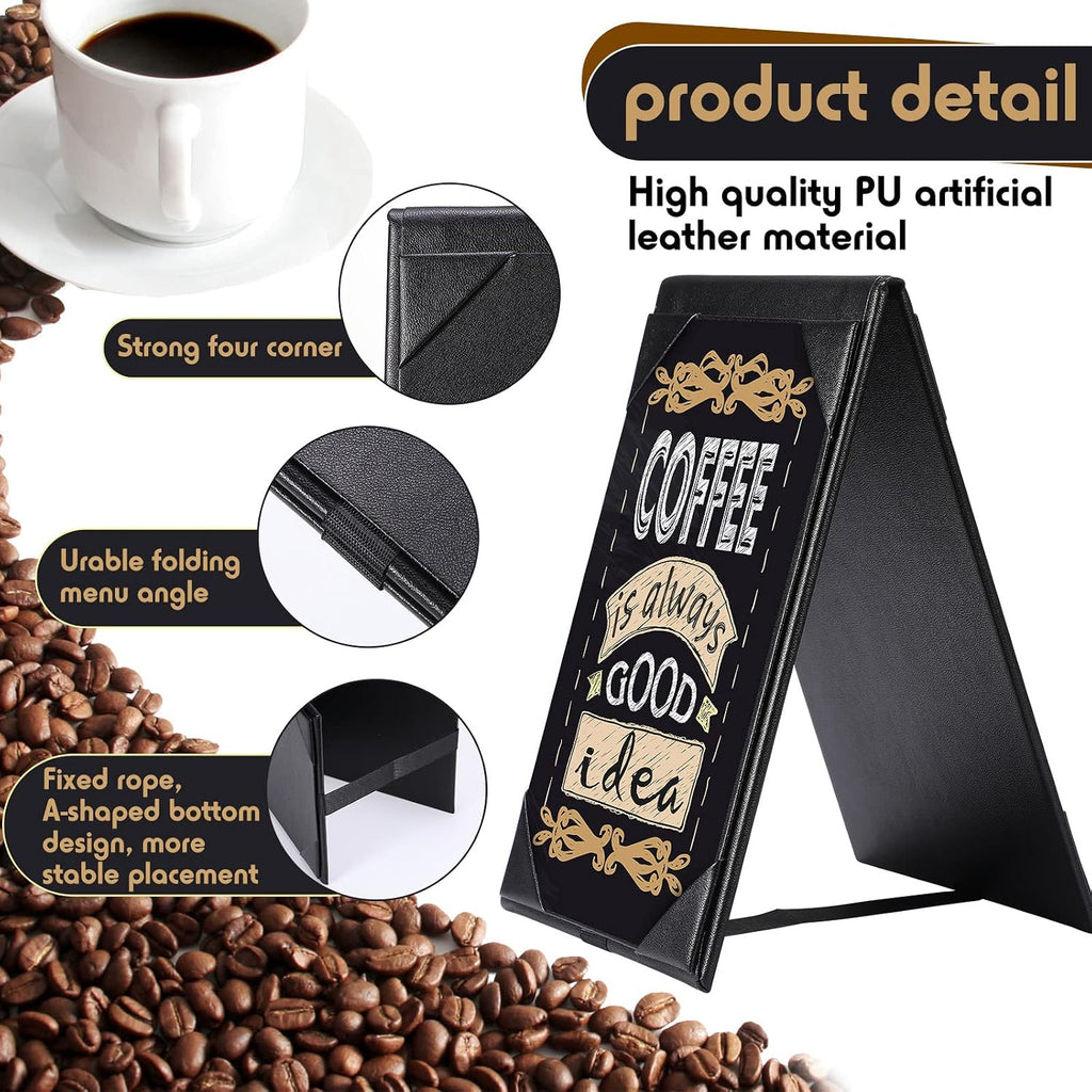 30 Pack Leather Table Tents Double Sided Menu Holders, 4 x 6 Inch