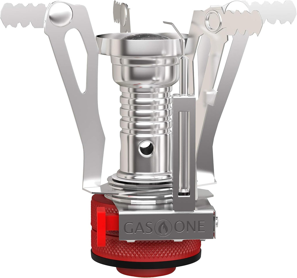Backpacking Camping Stove - Pocket Rocket Stove with Piezo Ignition and Case for Isobutane fuel, 3"
