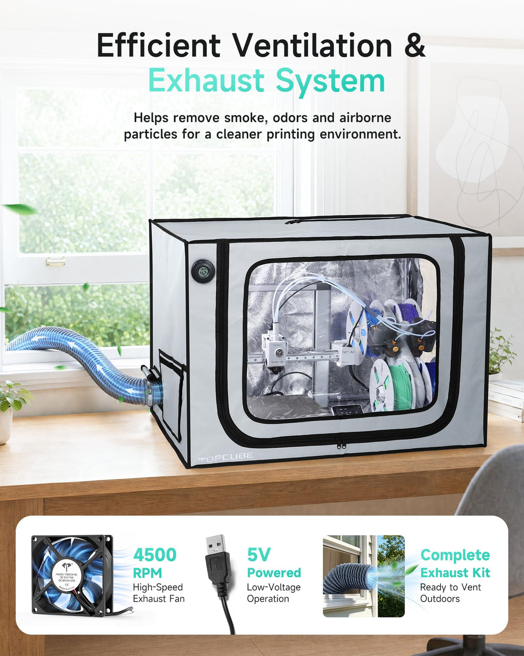 3D Printer Enclosure for Bambu Lab A1 Combo with Exhaust Kit