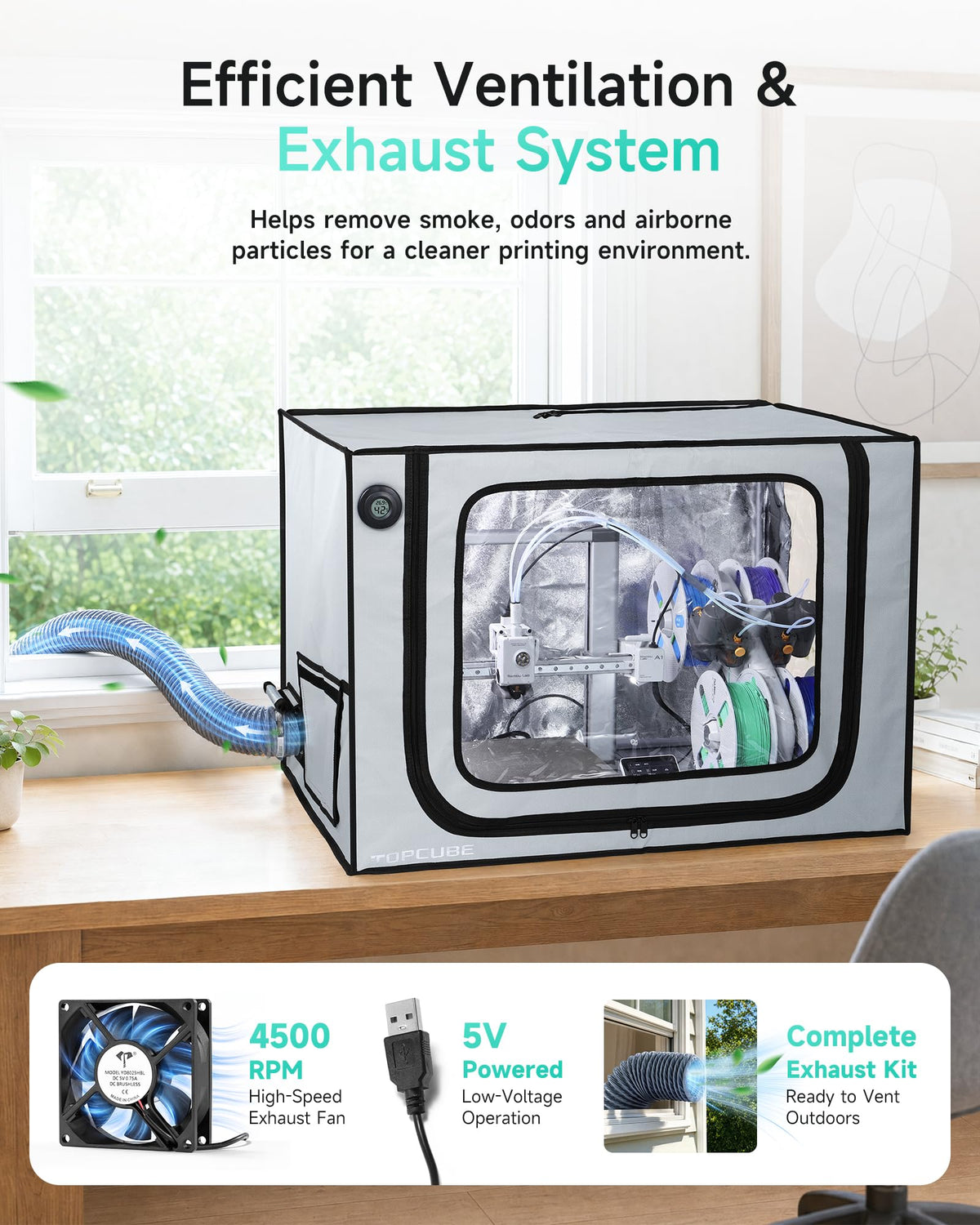 3D Printer Enclosure for Bambu Lab A1 Combo with Exhaust Kit