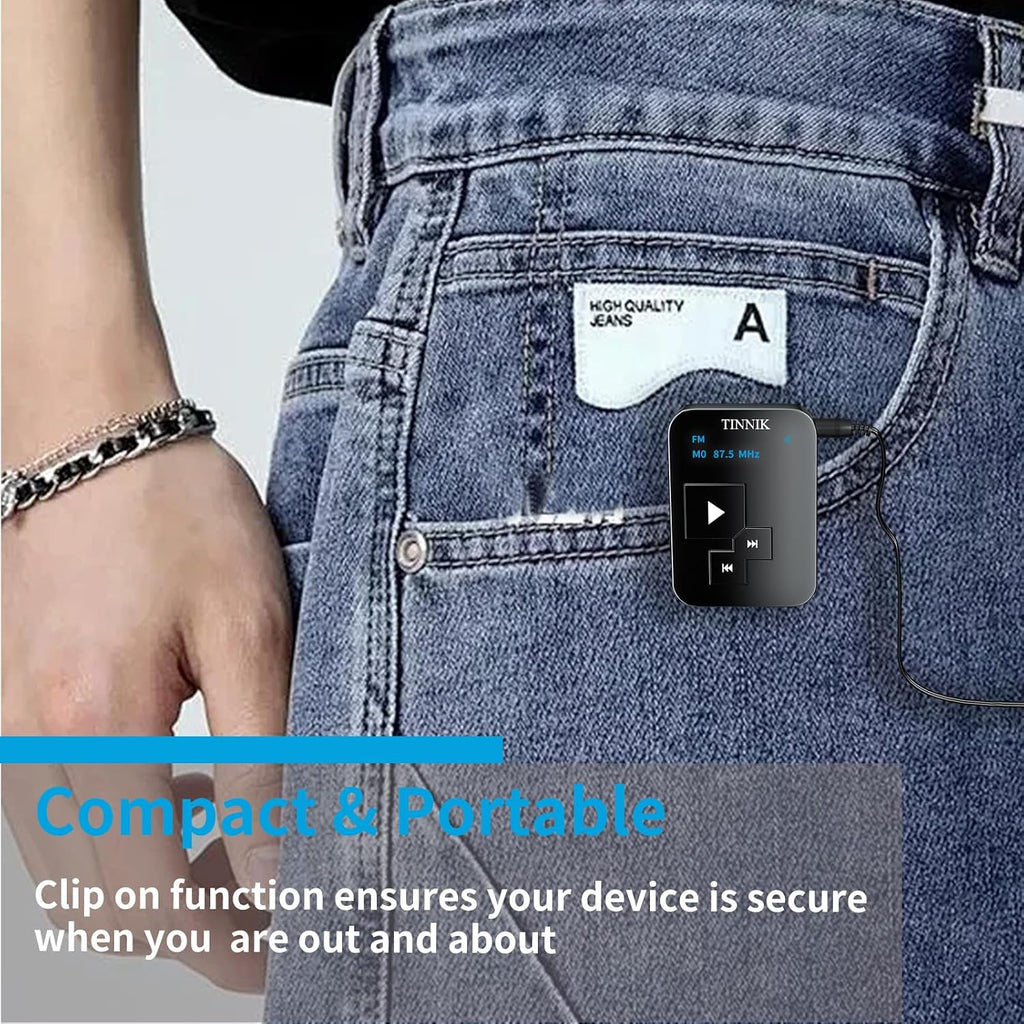 AM FM SW Mini Radio: Weight 27 Grams, Watch Size, Rechargeable USB, Personal Pocket Radio, OLED Screen, Clip, Button
