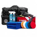 TORQX Dual Action Polisher Detailing Kit with Bag, 13-Piece | 800W 9mm dual-action polisher with cutting, polishing