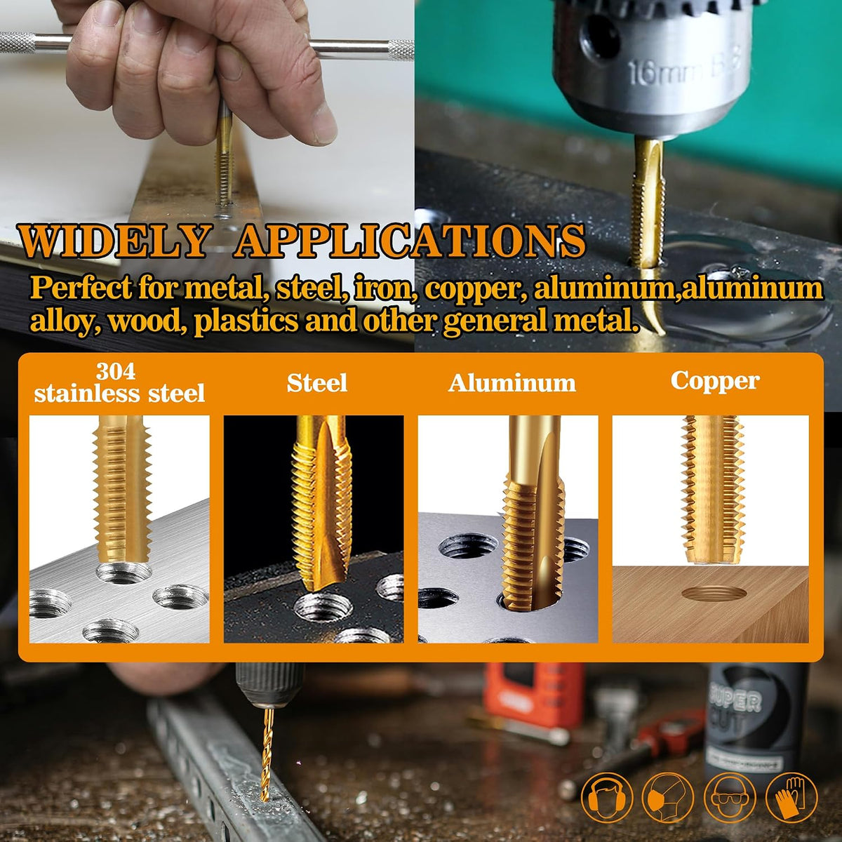 M12x1.75 Tap and 10.2mm Drill Bit for Metal,M2 HSS Metric Drill and Tap Set