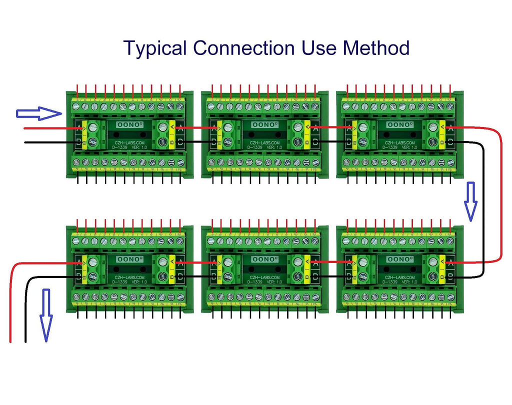 OONO Screw Mount 30A/300V 2x12 Position Terminal Block Distribution Module.