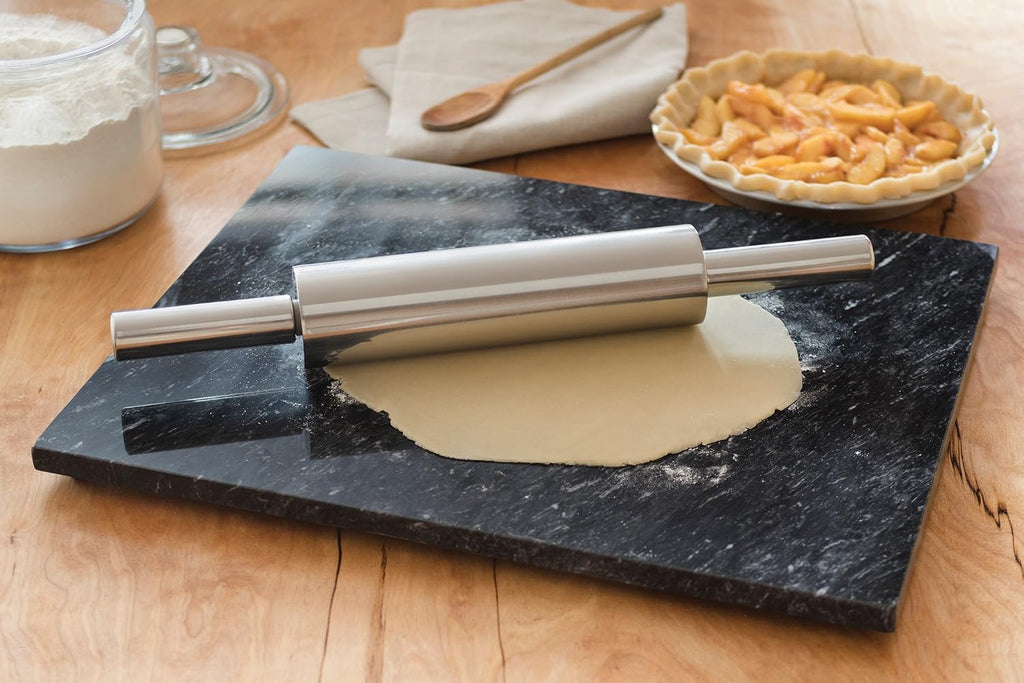 Stainless Steel Rolling Pin With Handles, 18" x 2.6" x 2.8" Roller