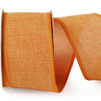 2.5 Inch Orange Linen Wired Ribbon, Fall Wreath and Bow Decor