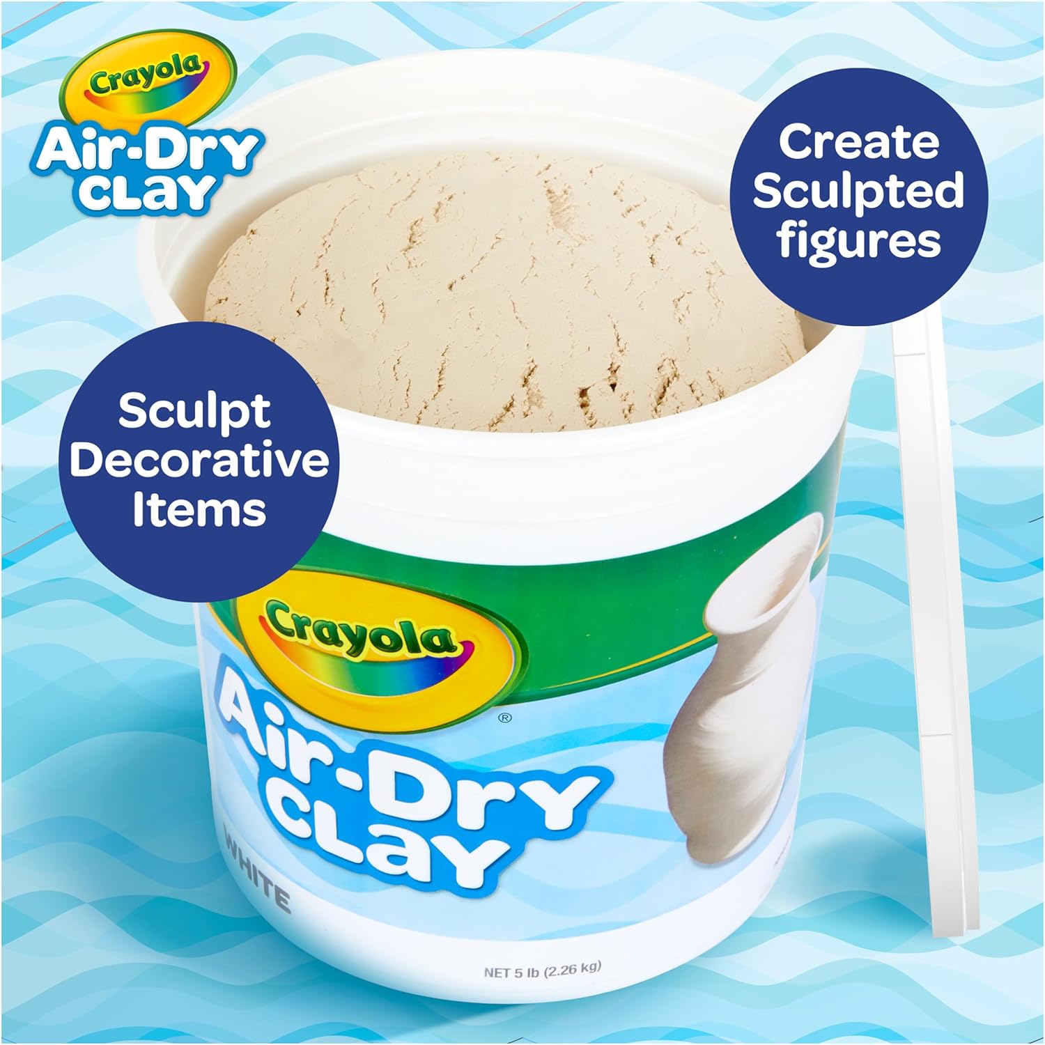 Air Dry Clay (5lbs), Teacher Supplies, Natural White Modeling Clay for Kids, Sculpting Material, Bulk Craft Supplies