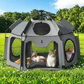 Catio Outdoor Cat Enclosure, Rywell 55” Extra Large Catio Pop Up Indoor Outdoor, Portable Cat Playpen Weatherproof