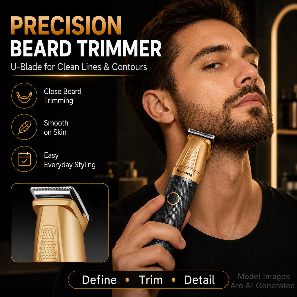 6-in-1 Beard Trimmer for Men with Charging Dock