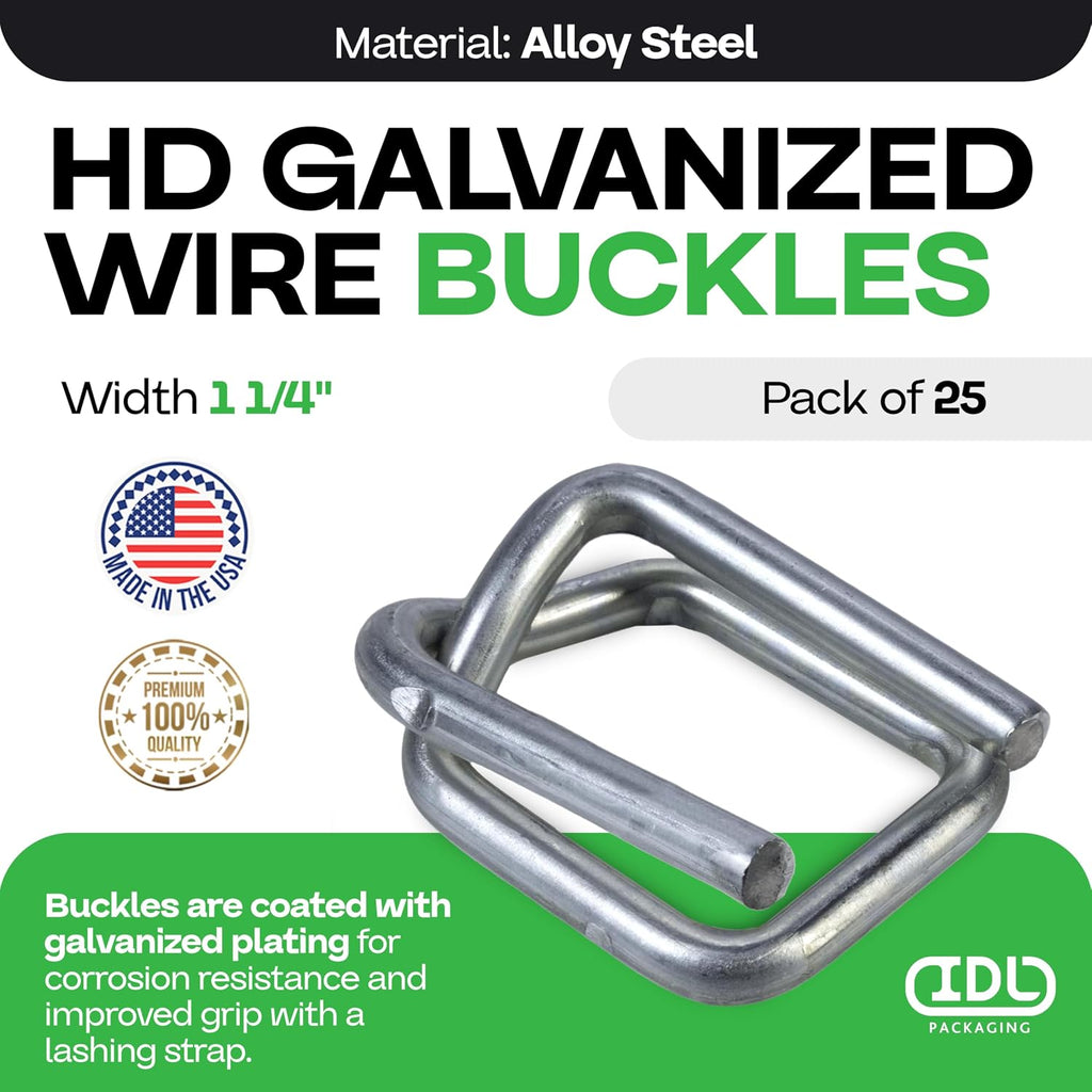 Cord Strapping Buckles 1-1/4", 25-Pack - for Composite Cord Strap, USA-Made