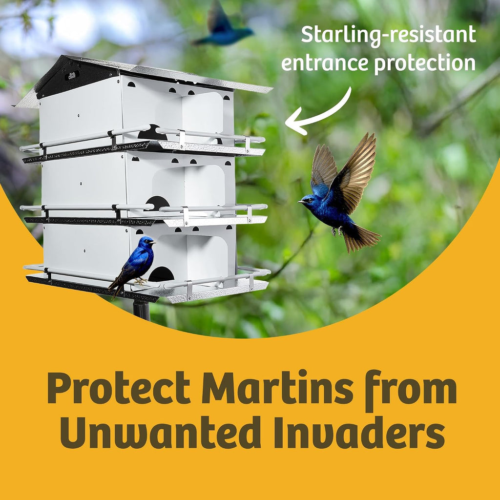 Premium Aluminum Purple Martin House | 3 Floors, 12 Rooms